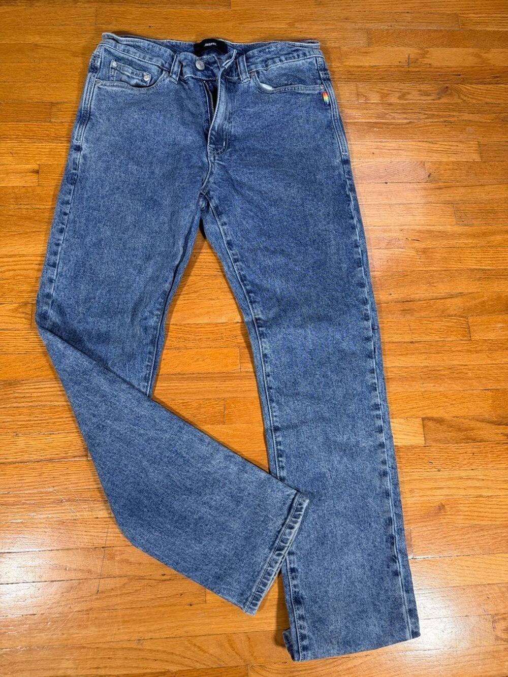 Jaspal Men’s Jeans Size 32 Blue Acid Wash Stretch Straight Leg Denim